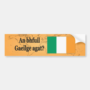 Adesivo Para Carro Você fala o irlandês? no irlandês. FB da bandei