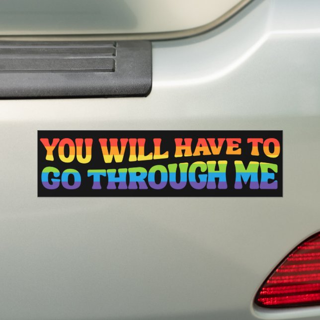 Adesivo Para Carro Você Terá Que Me Passar Por LGBTQ Ally (No carro)