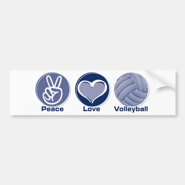 Adesivo Para Carro Voleibol do amor da paz (Frente)