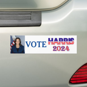 Adesivo Para Carro Votação Harris 2024 Presidente Democrat Flag Texto