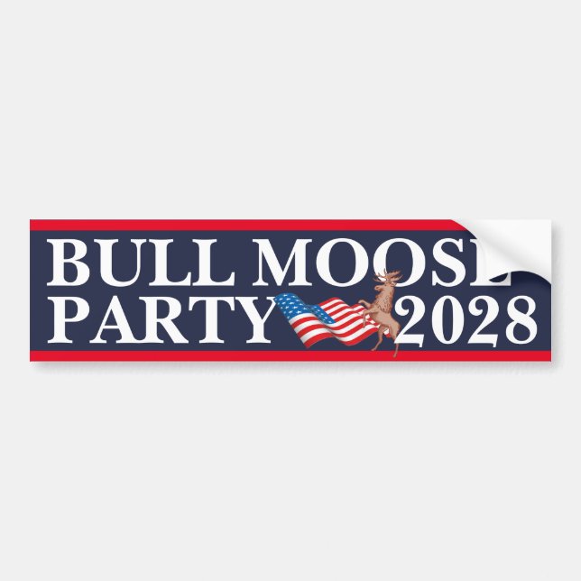 Adesivo Para Carro (Votação) Partido Bull Moose 2028 (Frente)
