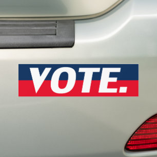 Adesivo Para Carro "Votar" letras brancas, fundo azul vermelho