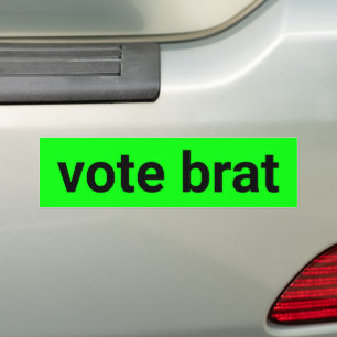 Adesivo Para Carro Vote brat kamala preto simples e verde-neonês