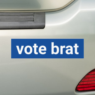 Adesivo Para Carro Vote brat minimalista e engraçado democrata branco
