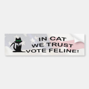 Adesivo Para Carro Vote Cat com Bandeira Americana
