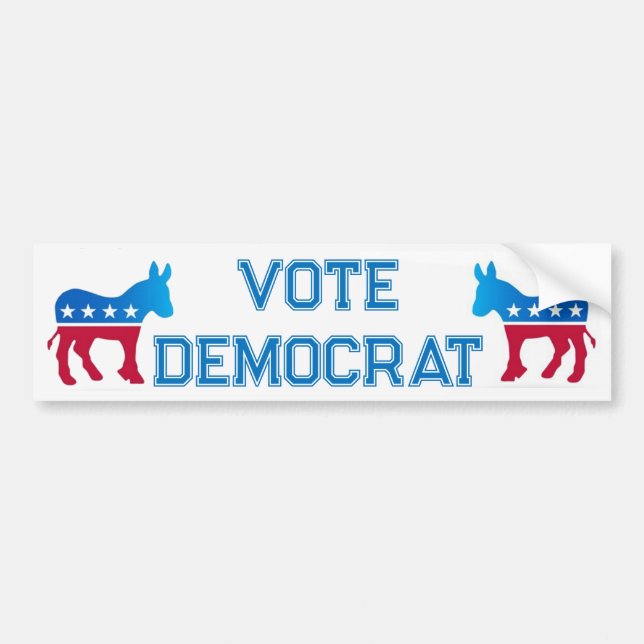 Adesivo Para Carro Vote Democrata com Donkeys (Frente)