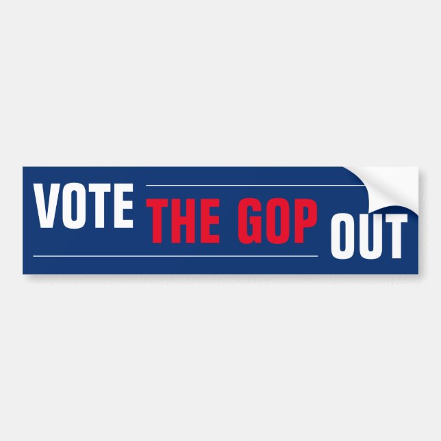 Adesivo Para Carro Vote em GOP Out Red White Blue (Frente)