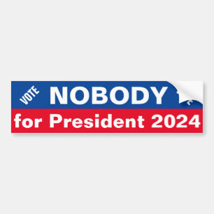 Adesivo Para Carro Vote em Ninguém para o Presidente Bumper Sticker