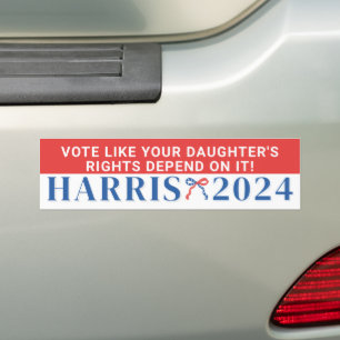 Adesivo Para Carro Vote nos Direitos da Filha Harris 2024