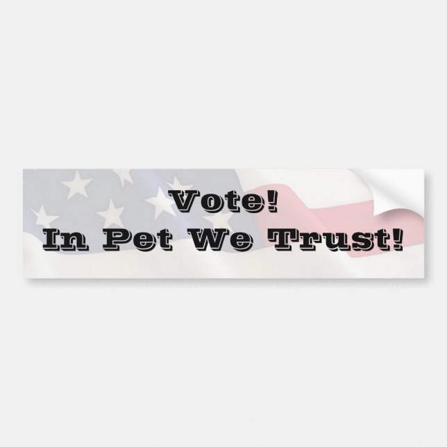 Adesivo Para Carro Vote Pet We Trust (Frente)