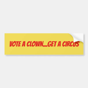 ADESIVO PARA CARRO VOTE UM PALHAÇO OBTÊM UM CIRCO