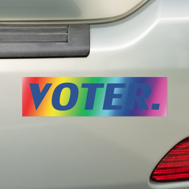 Adesivo Para Carro "voter" letras azuis orgulho lgbtq lgbt fundo (No carro)