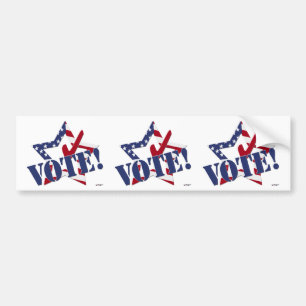 Adesivo Para Carro VOTO azul da verificação vermelha com a estrela