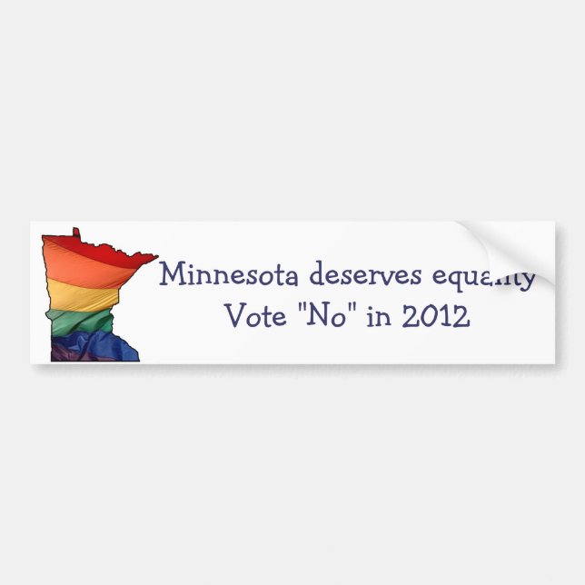 Adesivo Para Carro Voto de Minnesota não para apoiar o casamento gay (Frente)