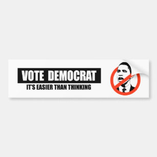 ADESIVO PARA CARRO VOTO DEMOCRATA - SEU MAIS FÁCIL DO QUE PENSANDO