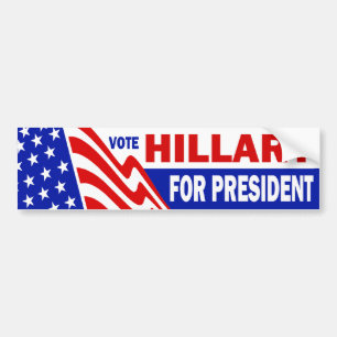 Adesivo Para Carro Voto Hillary para o presidente