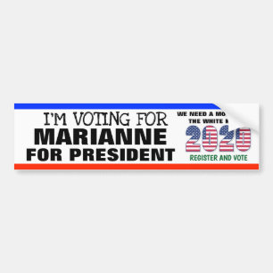 ADESIVO PARA CARRO VOU VOTAR EM MARIANNE PARA PRESIDENTE