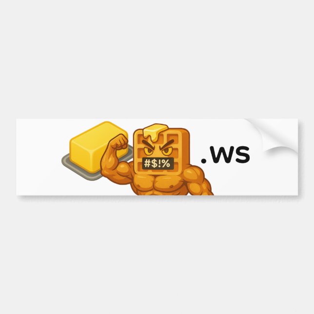 Adesivo Para Carro Waffle de Manteiga (Frente)