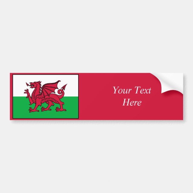 Adesivo Para Carro Wales - bandeira de Galês (Frente)