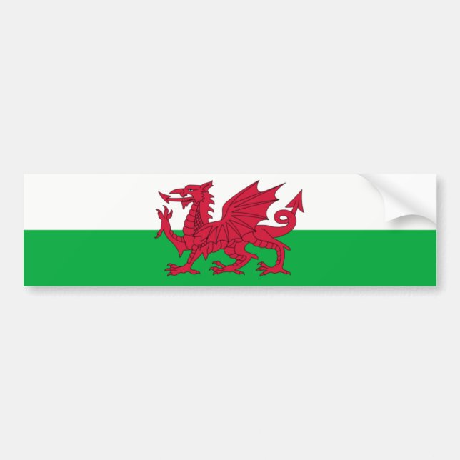 Adesivo Para Carro Wales/bandeira de Galês - Reino Unido (Frente)