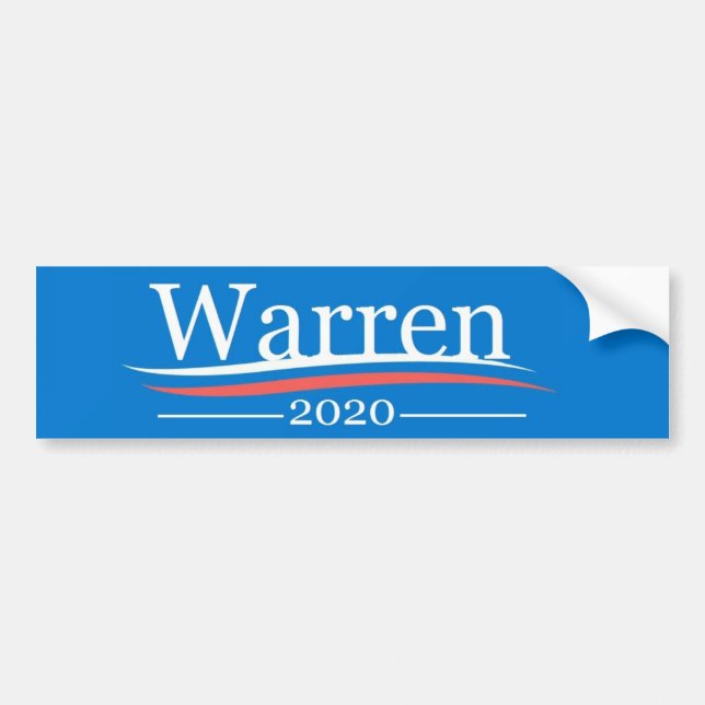 Adesivo Para Carro Warren para o presidente, 2020, azul clássico de (Frente)