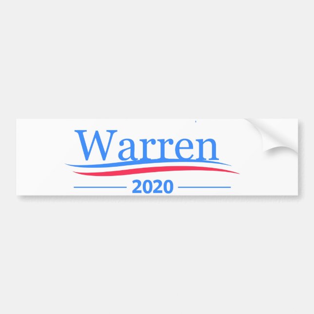 Adesivo Para Carro Warren para o presidente 2020, branco clássico de (Frente)