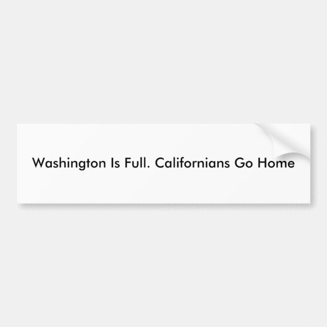Adesivo Para Carro Washington está completo. Os californianos vão em (Frente)