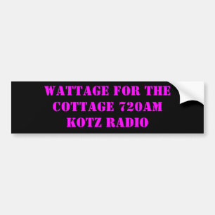 Adesivo Para Carro WATTAGEM PARA O RÁDIO da CASA DE CAMPO 720AM KOTZ