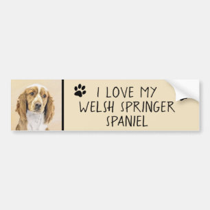 Adesivo Para Carro Welsh Springer Spaniel Painting - Arte Original De