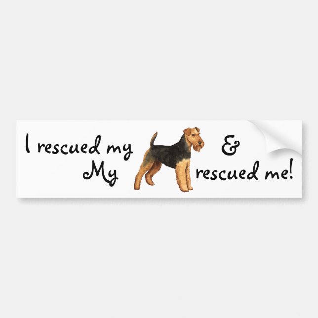 Adesivo Para Carro Welsh Terrier Rescue (Frente)