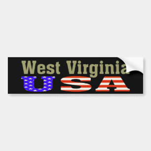 Adesivo Para Carro West Virginia EUA! Autocolante no vidro traseiro