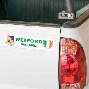 Adesivo Para Carro Wexford Ireland Crest e Irish Flag