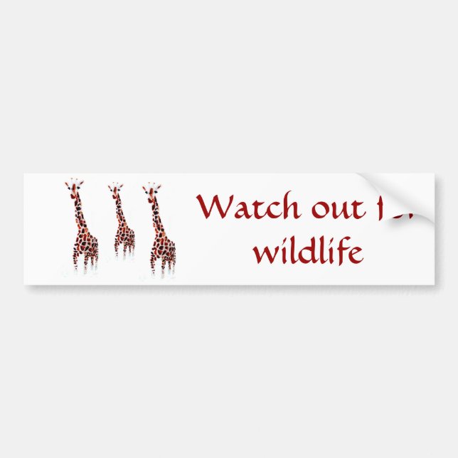 Adesivo Para Carro Wildlife Conservation Message Giraffe (Frente)