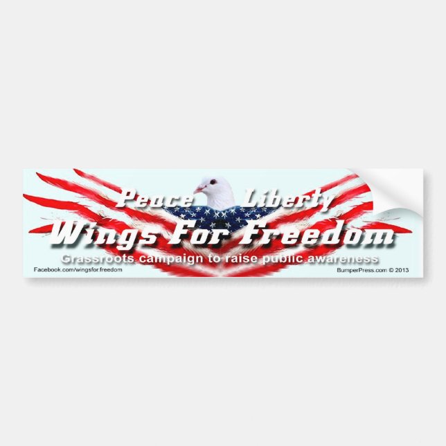 Adesivo Para Carro Wings For Freedom Bumper Sticker (Frente)