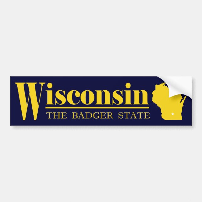 Adesivo Para Carro Wisconsin Dourado (Frente)