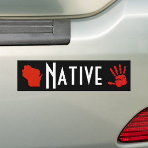 Adesivo Para Carro  Wisconsin MMIW Red Hand Native American Black