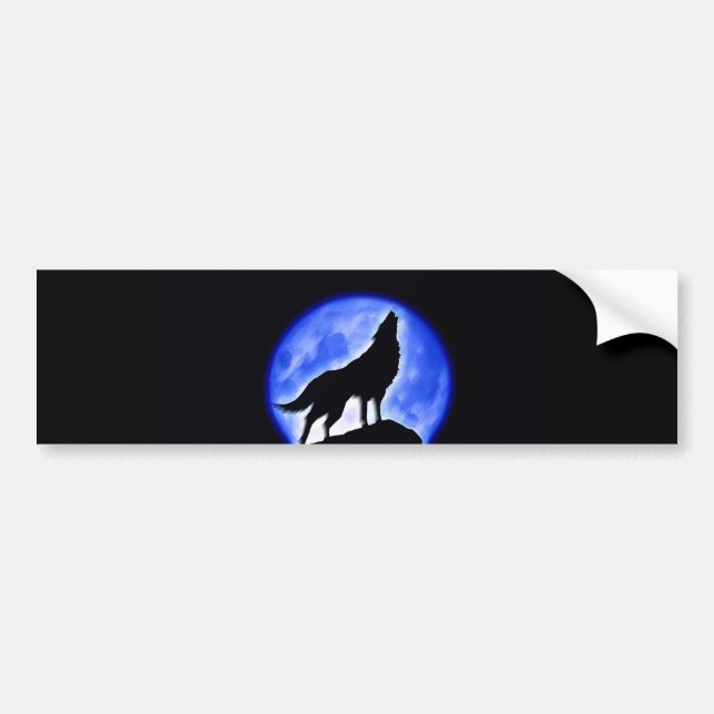 Adesivo Para Carro Wolf Howling na Lua (Frente)
