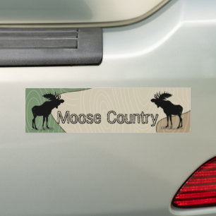 Adesivo Para Carro Woodgrain Camo Moose Country Silhouket