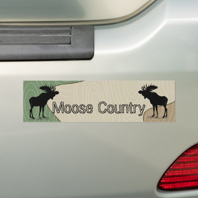 Adesivo Para Carro Woodgrain Camo Moose Country Silhouket (No carro)