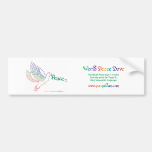 Adesivo Para Carro World Peace Dove Bumpersticker