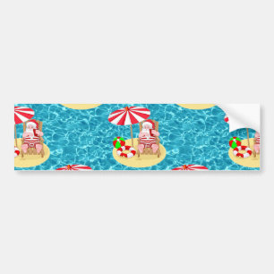 Adesivo Para Carro xmas Beach santa claus