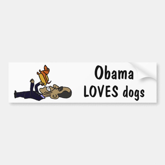 Adesivo Para Carro XX- Obama AMA cães (Frente)