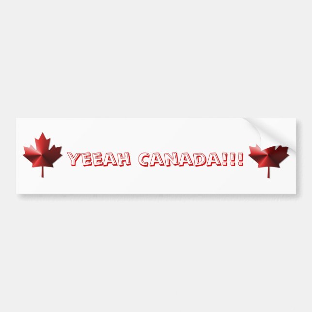 Adesivo Para Carro Yeeah Canada Flag Maple Leaf Bumper Sticker (Frente)