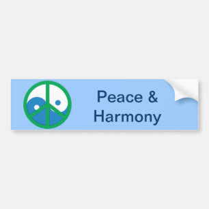 Adesivo Para Carro Yin-Yang com sinal de paz