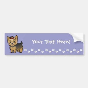 Adesivo Para Carro Yorkshire terrier dos desenhos animados (cabelo