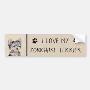 Adesivo Para Carro Yorkshire Terrier Puppy Pintura Original