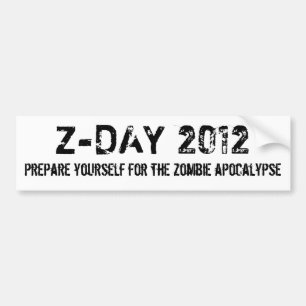 Adesivo Para Carro Z-DAY 2012, preparam-se para o zombi apo…