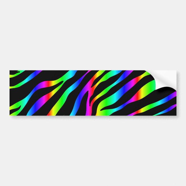 Adesivo Para Carro zebra arco-íris (Frente)