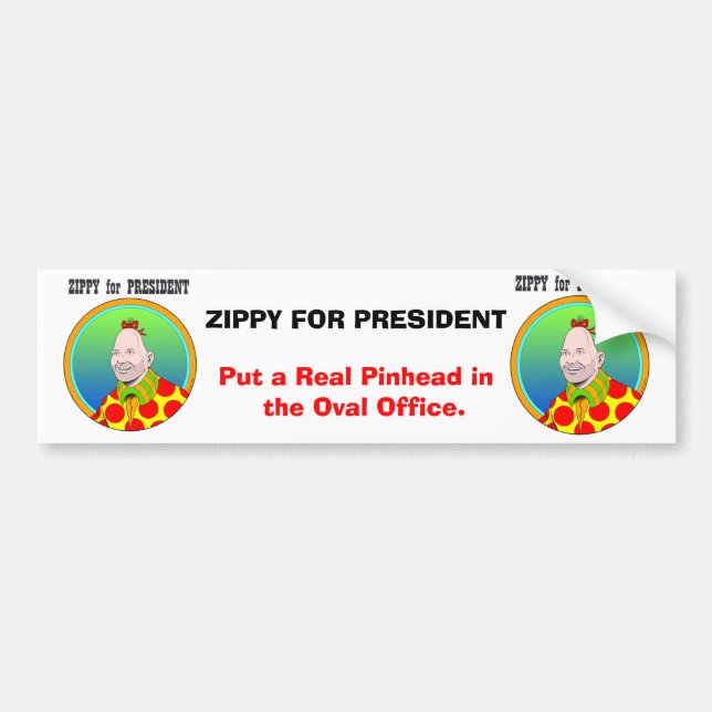 Adesivo Para Carro Zippy para o presidente! (Frente)