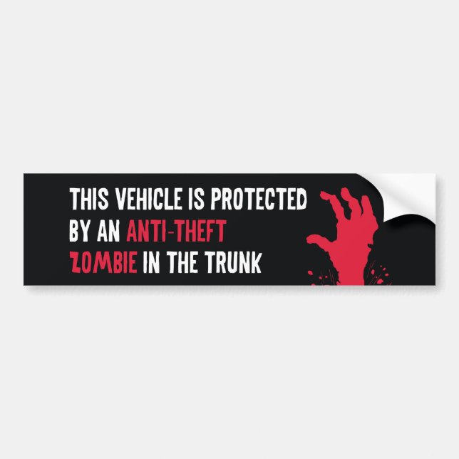 Adesivo Para Carro Zombie Anti-Theft (Frente)